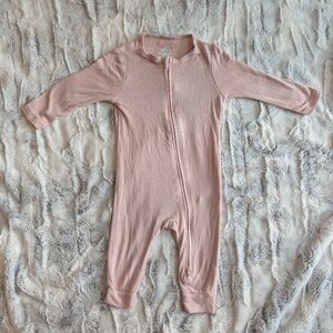 Cloud Island Light Pink Zip-Front Baby Modal Pajama Onesie